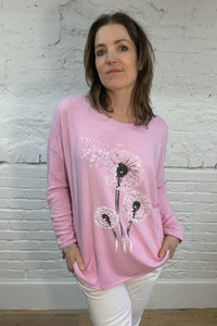 Weicher Strick mit Pusteblumen-Glitzer