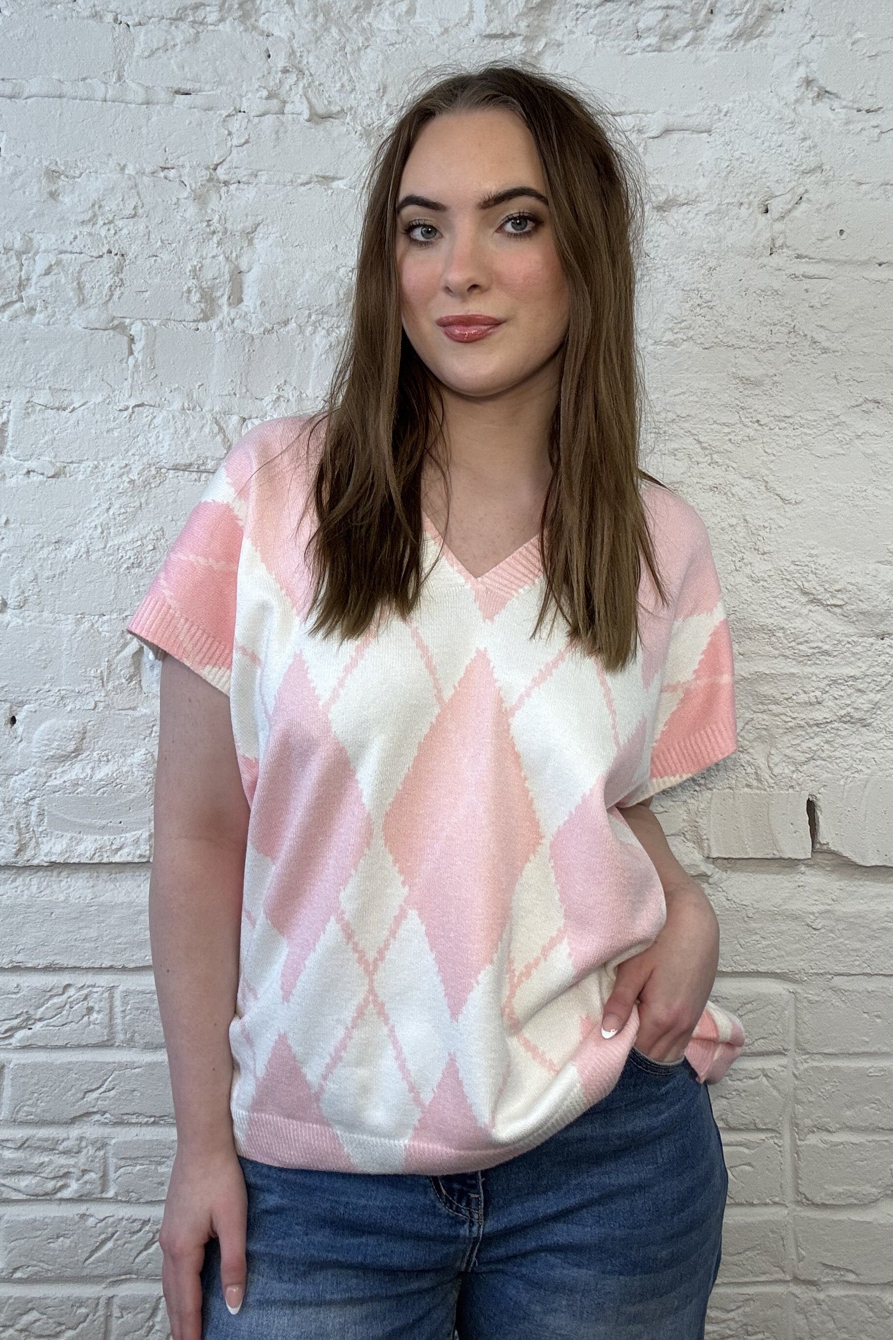 Nessa Diamond Knit Top