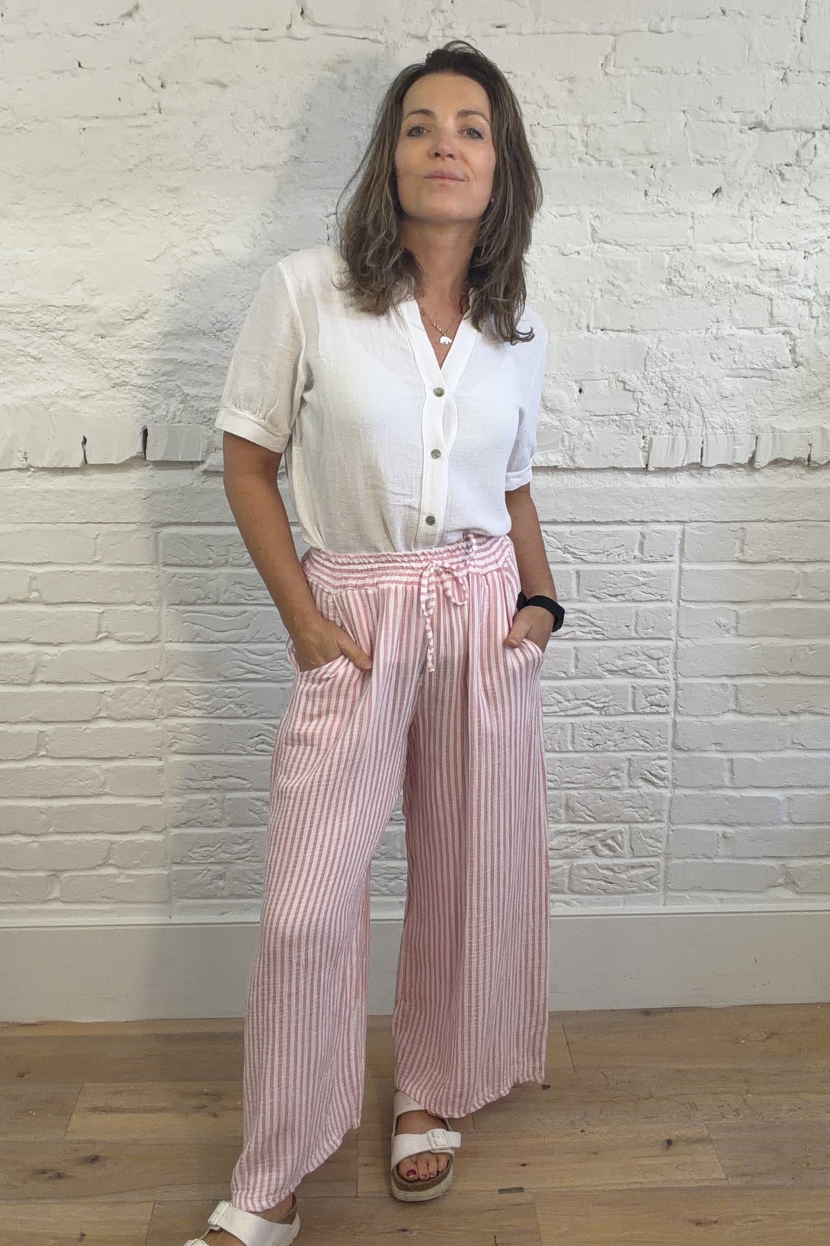 Cleo Striped Wide Leg Trousers