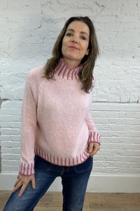 Funnel Neck Contrast Stitch Jumper