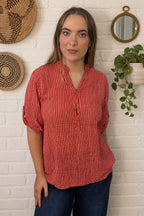 Masie Button Front Top