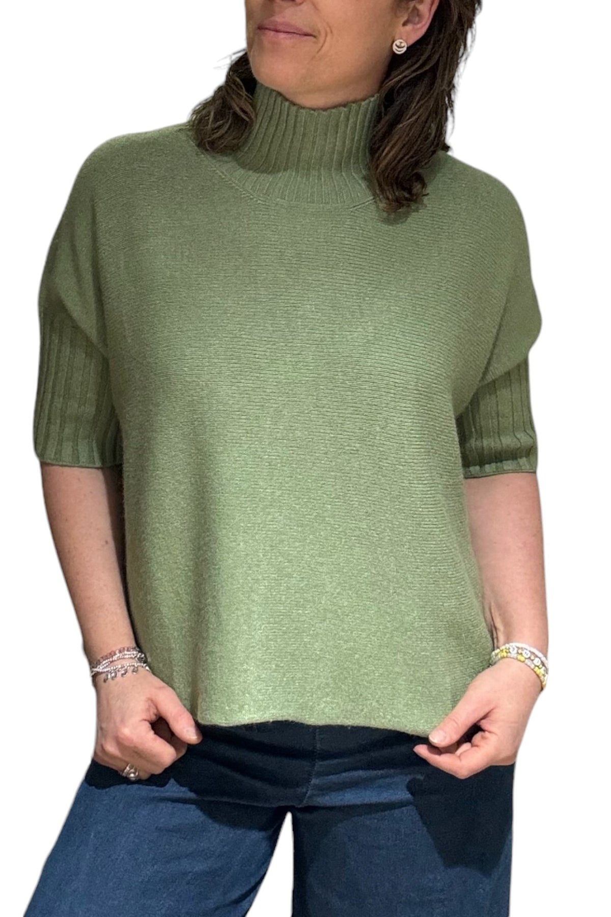 High Neck 3/4 Sleeve Jumper