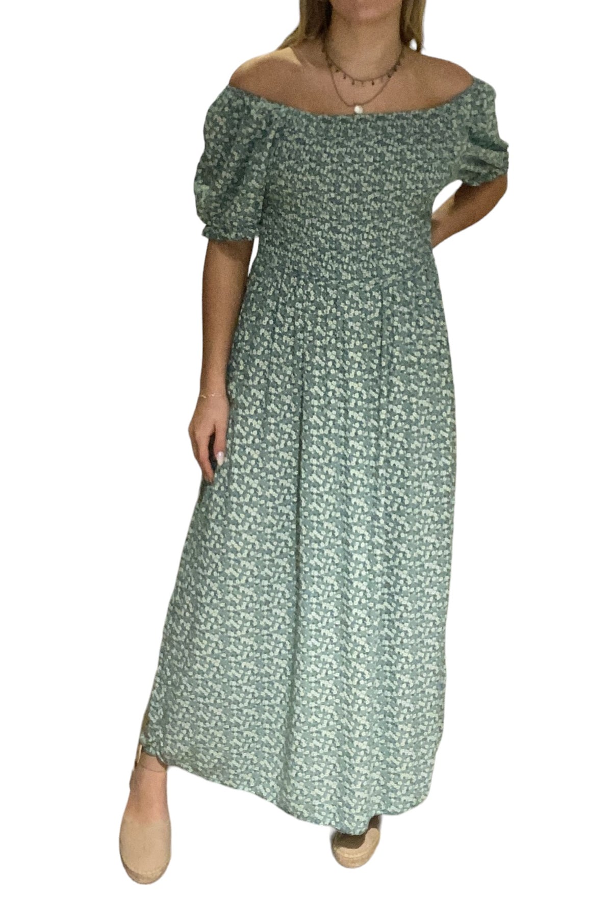 Ditsy Floral Smocked Maxi Dress