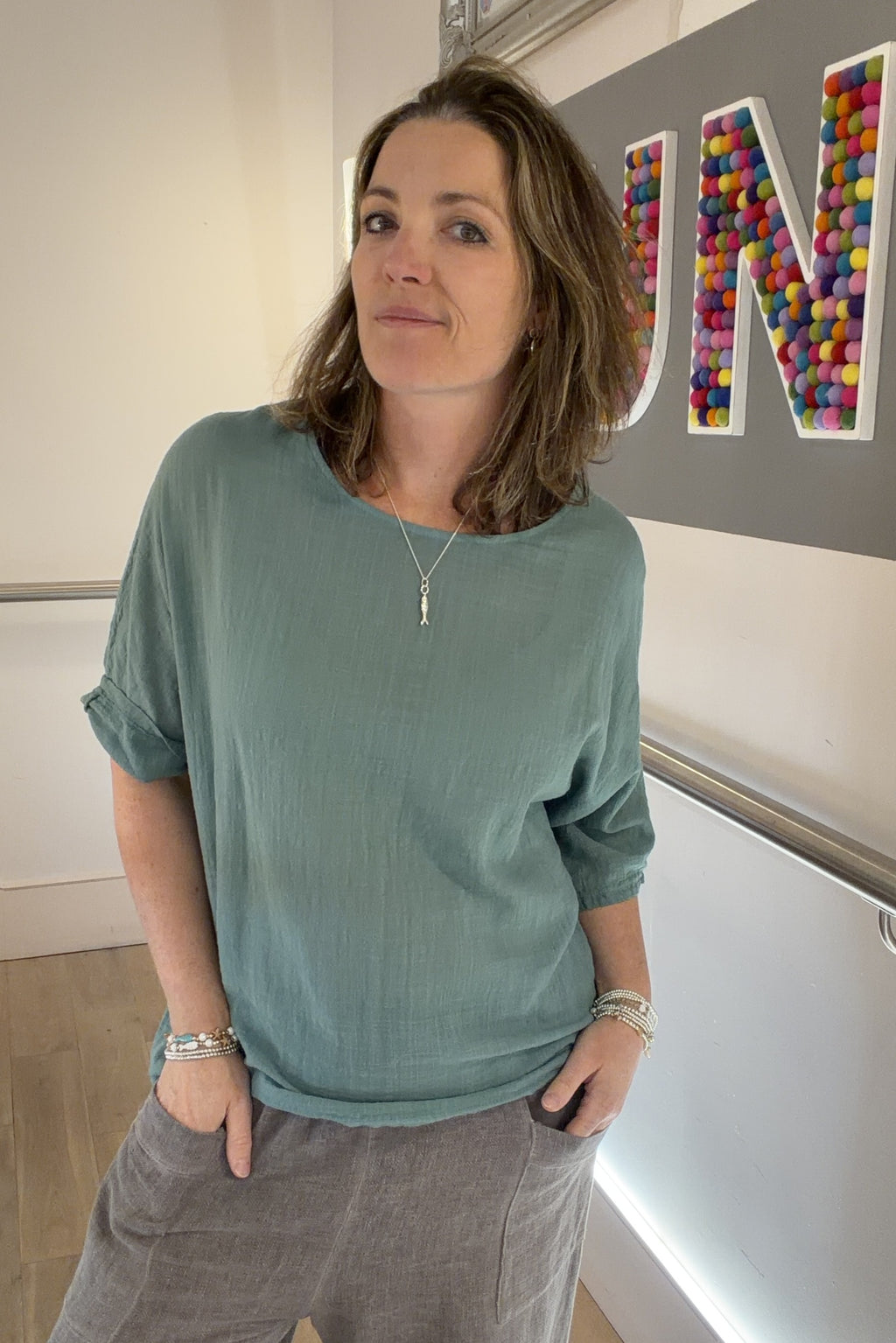 100% Cotton Plain Short Sleeve Top (Smaller Fit)