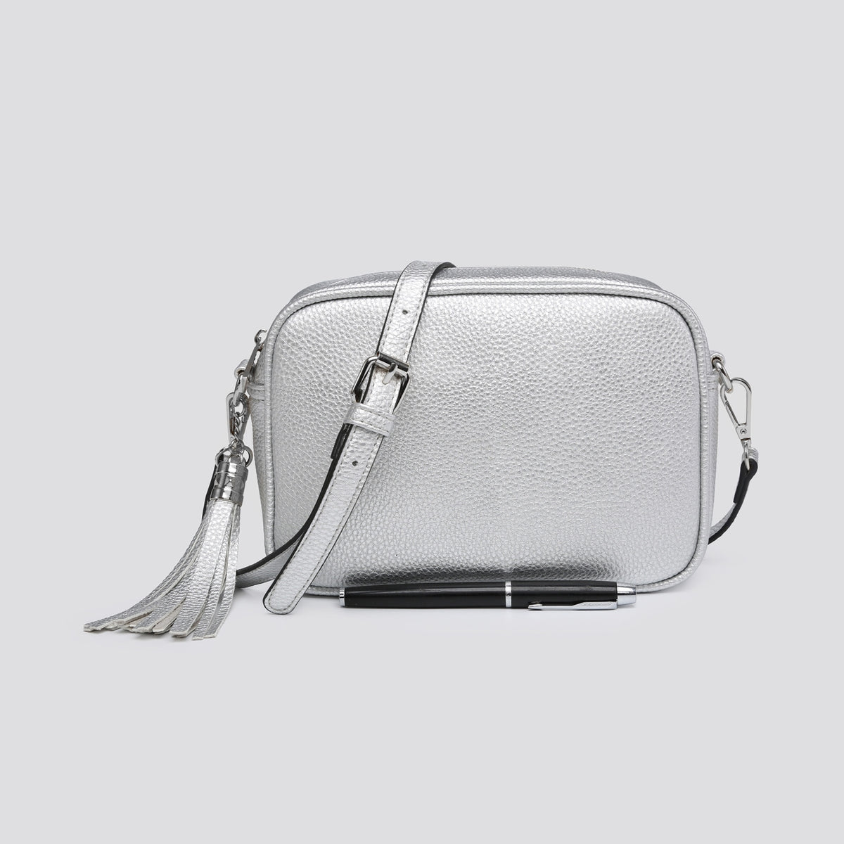 Cross Body Bag With Silver  Hardware