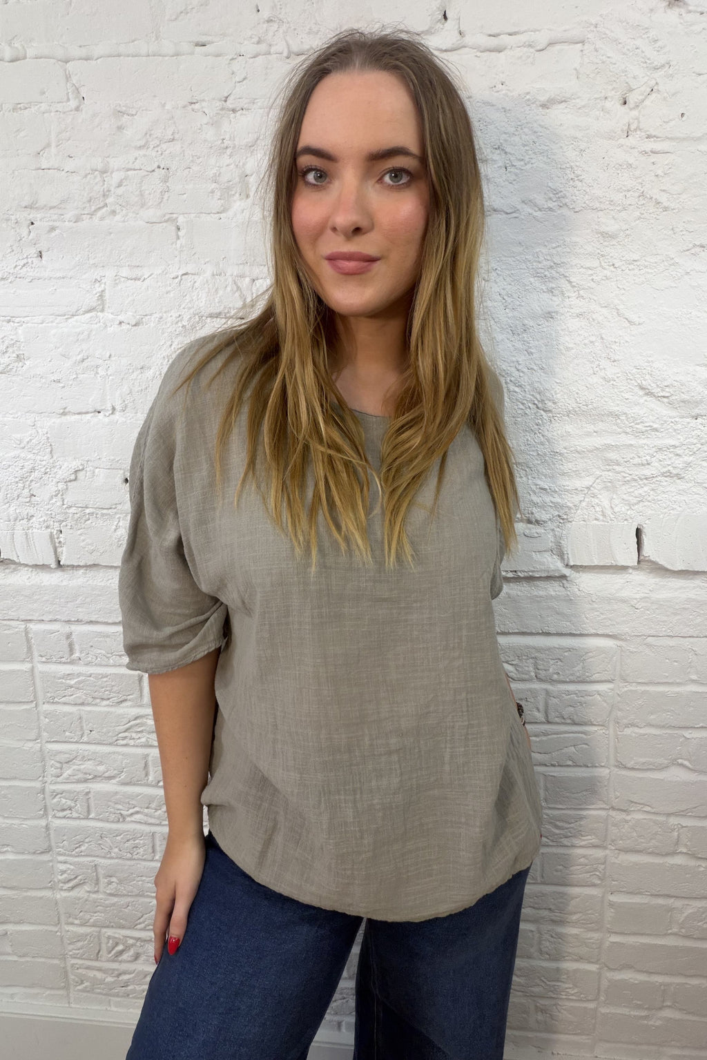 100% Cotton Plain Short Sleeve Top (Larger Fit)