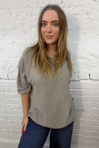 100% Cotton Plain Short Sleeve Top (Larger Fit)