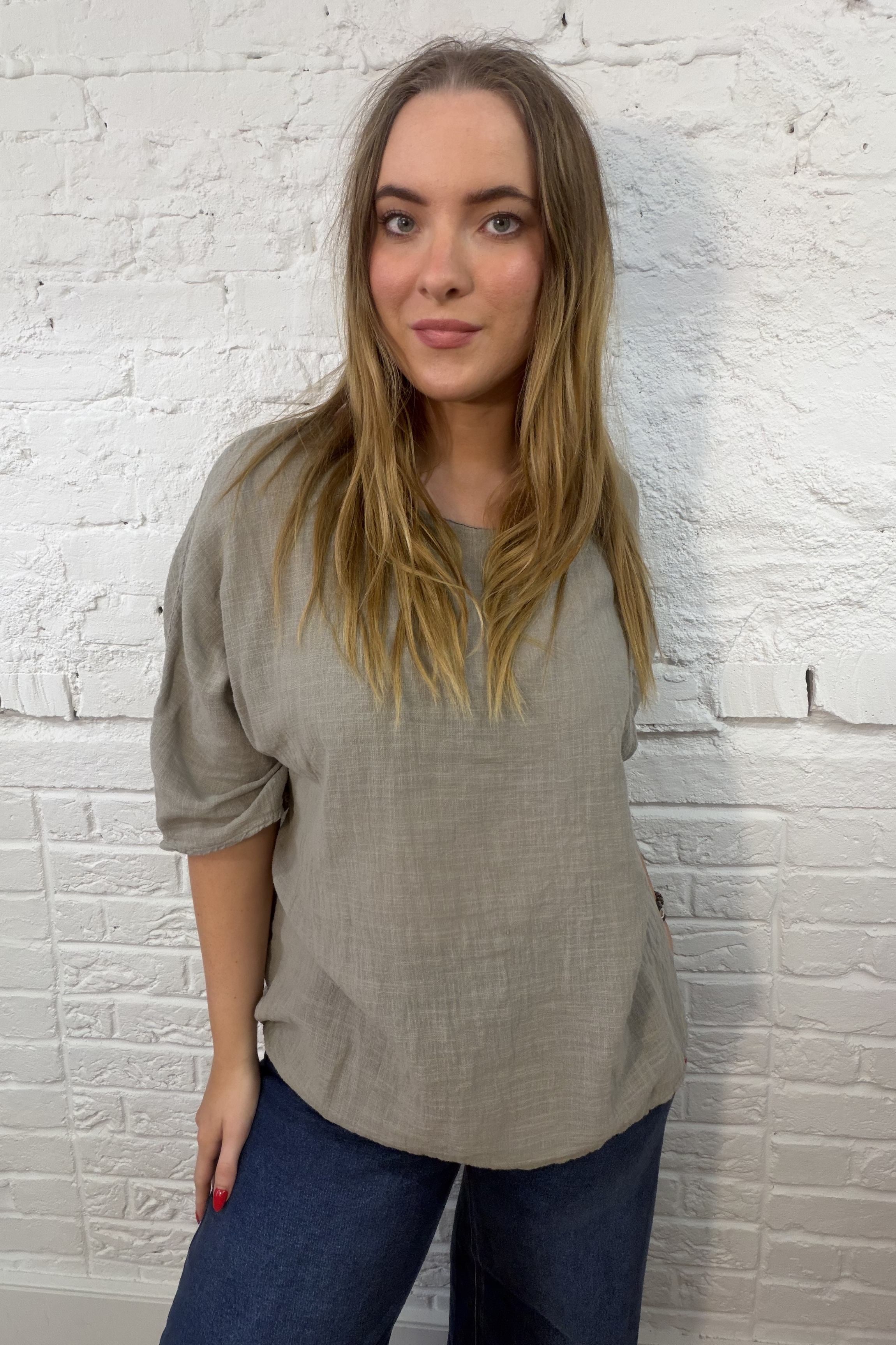 100% Cotton Plain Short Sleeve Top (Larger Fit)