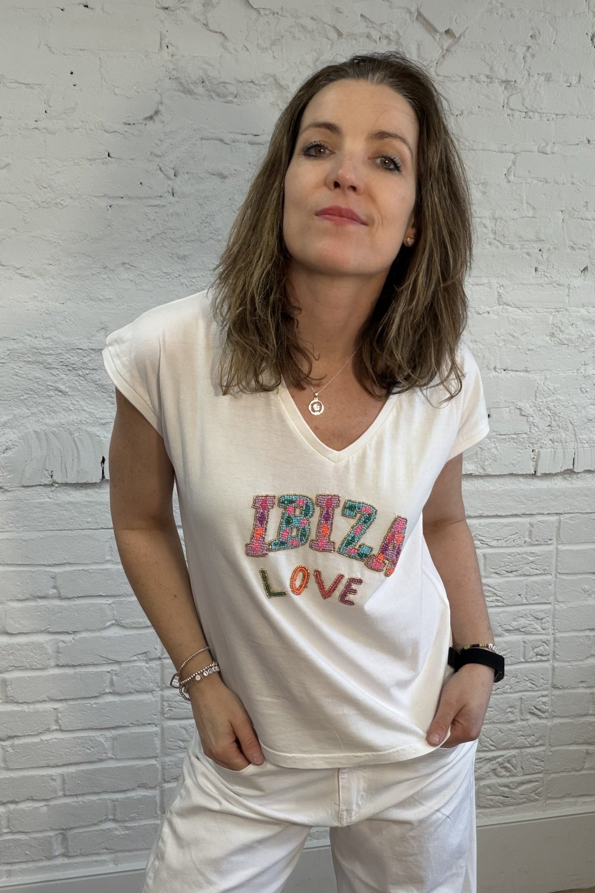 Ibiza Love Beaded Tee