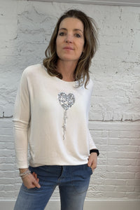 Sequin Balloon Heart Top