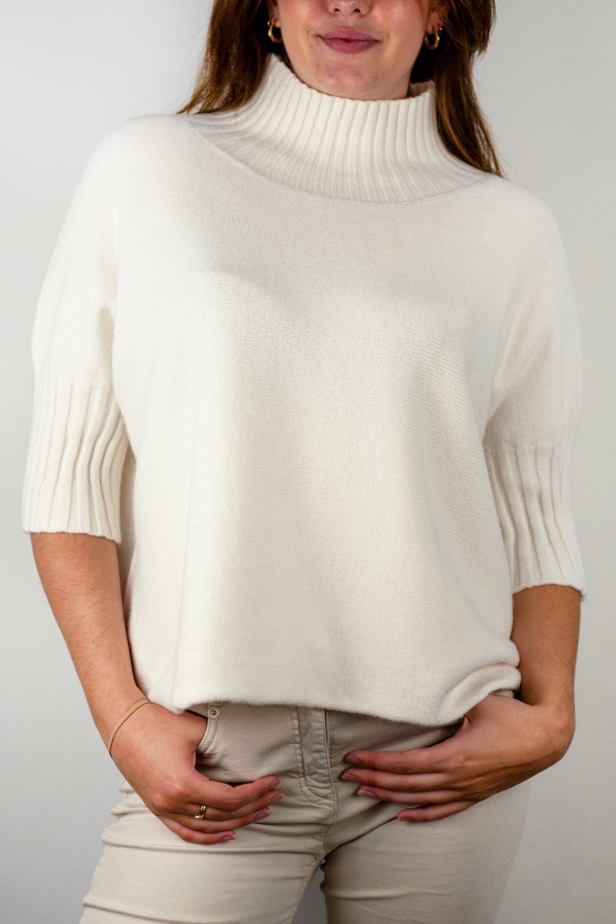 High Neck 3/4 Sleeve Jumper