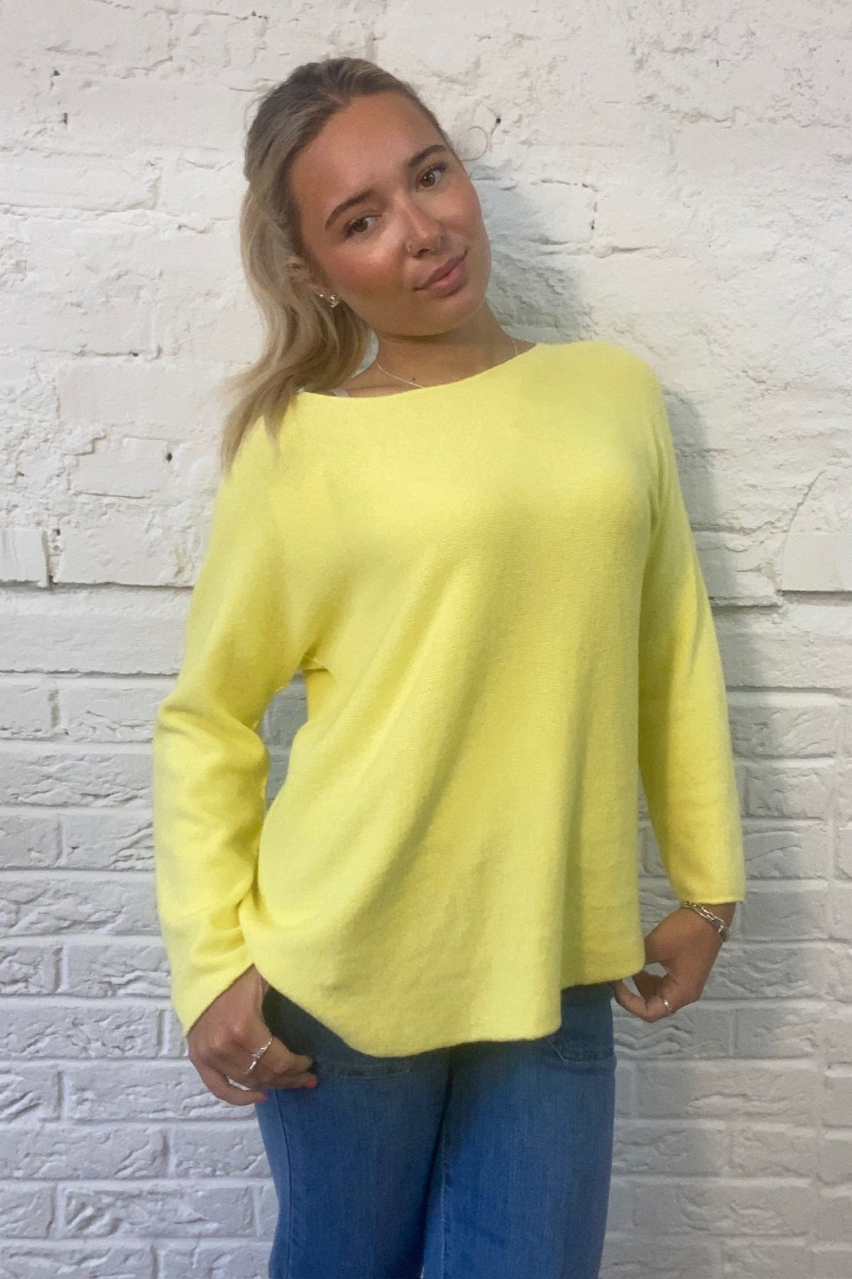 Phoebe Curved Hem Round Neck