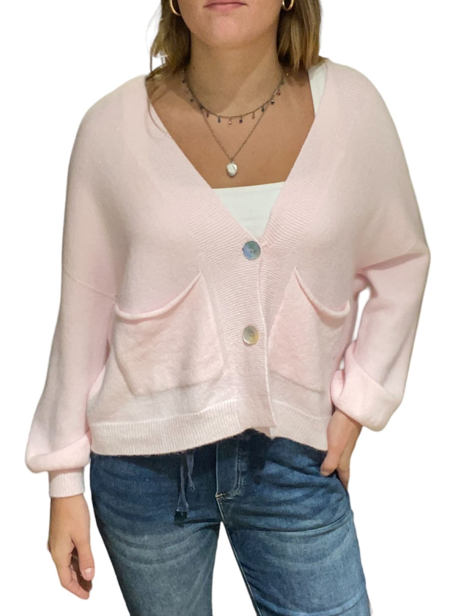 Cardigan With Two Front Pockets