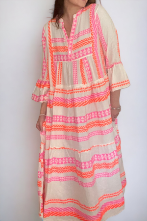 Bright Aztec Jacquard Long Cotton Dress (OS 8-14)-8.png